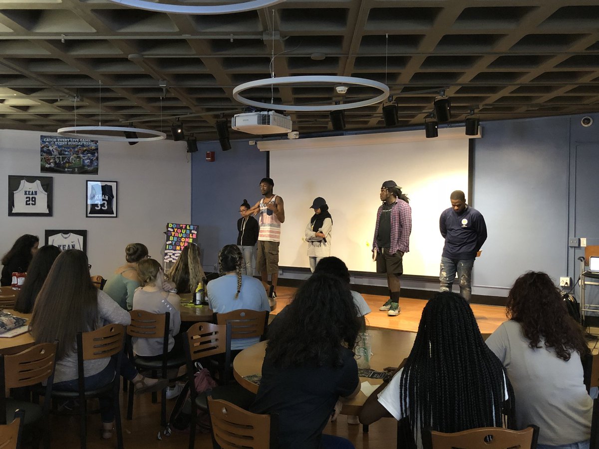 The @keangreeks program for #WorldMentalHealthDay continues with some powerful spoken word from the @keanuniversity Poetry Club in the MSC Cougar’s Den. #ShatterTheStigma