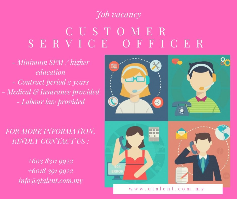 apqtalent's tweet photo. Customer Services Officer 👨‍💼👩‍💼✌️✌️
Send your resume at info@qtalent.com.my
For more information, kindly contact us +603 8311 9922 and +6018 391 9922
@JobsMalaya @KerjaKosongKini @twt_kerja @Twt_IklanKerja https://t.co/yLq3okU8RE