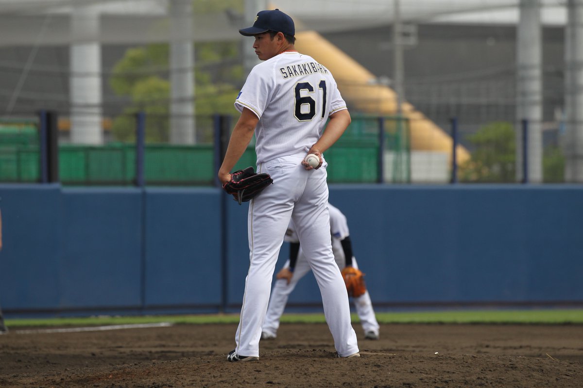 舞洲プロジェクト Bs舞洲フォトギャラリーvol 50 注目選手をプレー写真でご紹介 背番号 61 榊原翼投手 真向勝負のピッチングスタイルと明るいキャラクターが既にファンの間でも大人気 来季はローテの一角に 舞洲バファローズスタジアムでご声援