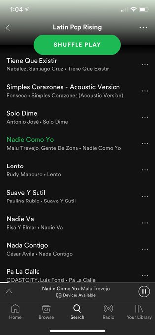 Thank you @Spotify for featuring #NadieComoYo on Latin Pop Rising and Nuevo Flow! 🔥💜🔥  Nuevo Flow &ndash; https://t<a class="tags" target="_blank" title="On Twitter" href="/?out=eyJ0eXAiOiJKV1QiLCJhbGciOiJIUzUxMiJ9.eyJpYXQiOjE3MTk4MDYzNzIsImlzcyI6InR3cG9ybnN0YXJzLmNvbSIsIm5iZiI6MTcxOTgwNjM3MiwiZXhwIjoxNzUxMzQyMzcyLCJyZWRpcmVjdF91cmwiOiJodHRwczovL3R3aXR0ZXIuY29tL1Nwb3RpZnkifQ.fuVCCd6aT_op6Spa3UDpDiAhPbnVqhyEe8qk4Wh25sn-TfJJTgsrAdozrgbaYH3oS7M41-7dijlELp-jvo0kIQ">@Spotify</a><a href="/tag/nadiecomoyo"class="tags">#NadieComoYo</a>