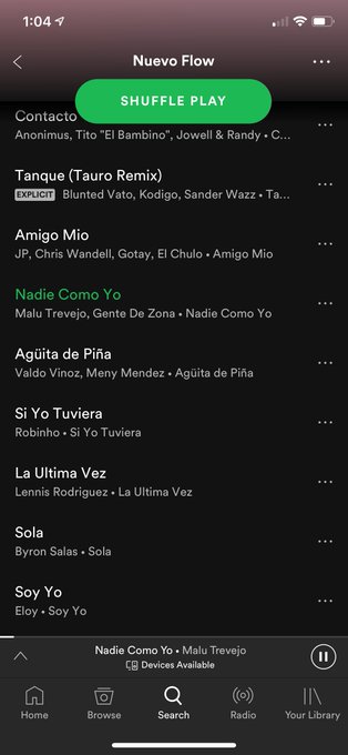 Thank you @Spotify for featuring #NadieComoYo on Latin Pop Rising and Nuevo Flow! 🔥💜🔥  Nuevo Flow &ndash; https://t<a class="tags" target="_blank" title="On Twitter" href="/?out=eyJ0eXAiOiJKV1QiLCJhbGciOiJIUzUxMiJ9.eyJpYXQiOjE3MTk4MDYzNzIsImlzcyI6InR3cG9ybnN0YXJzLmNvbSIsIm5iZiI6MTcxOTgwNjM3MiwiZXhwIjoxNzUxMzQyMzcyLCJyZWRpcmVjdF91cmwiOiJodHRwczovL3R3aXR0ZXIuY29tL1Nwb3RpZnkifQ.fuVCCd6aT_op6Spa3UDpDiAhPbnVqhyEe8qk4Wh25sn-TfJJTgsrAdozrgbaYH3oS7M41-7dijlELp-jvo0kIQ">@Spotify</a><a href="/tag/nadiecomoyo"class="tags">#NadieComoYo</a>