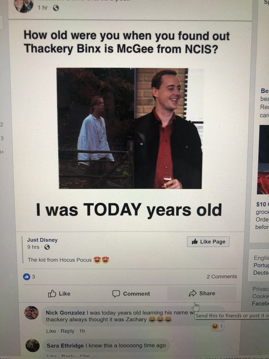 ashleyyham's tweet photo. how old were you when you found out his name was Thackery instead of Zachary? because i was today years old! #mindblown https://t.co/hbdMx18EZU