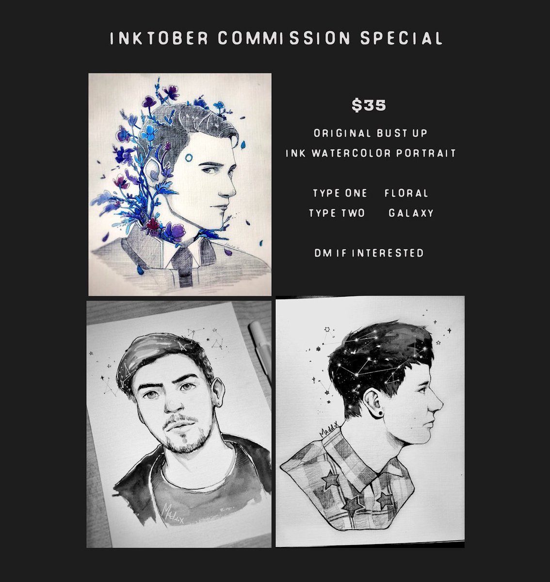 Inktober commissions special! Feel free to dm if interested ❤️ [limited to 10 slots only] 