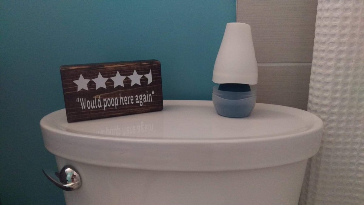 babs526's tweet photo. “Would poop here again 4 1/2 star rating” wood sign

Make your guests pee their pants with your great bathroom sense of humor. But make sure the toilet paper is stocked, toilet is clean and there is soap. Otherwise that rating could drop!

Contact me at https://t.co/lkxH3oz9rZ https://t.co/P7oYzGhHAt