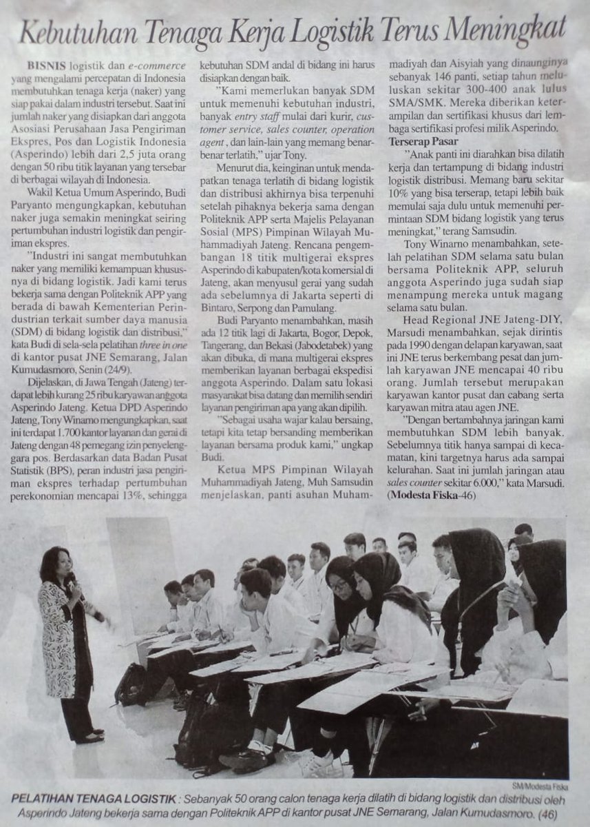 Latih  alumni Panti Asuhan mahir Logistik <a href="/KickAndyShow/">Kick Andy Show Official</a> <a href="/TonyRoban88/">Tony Winarno</a>