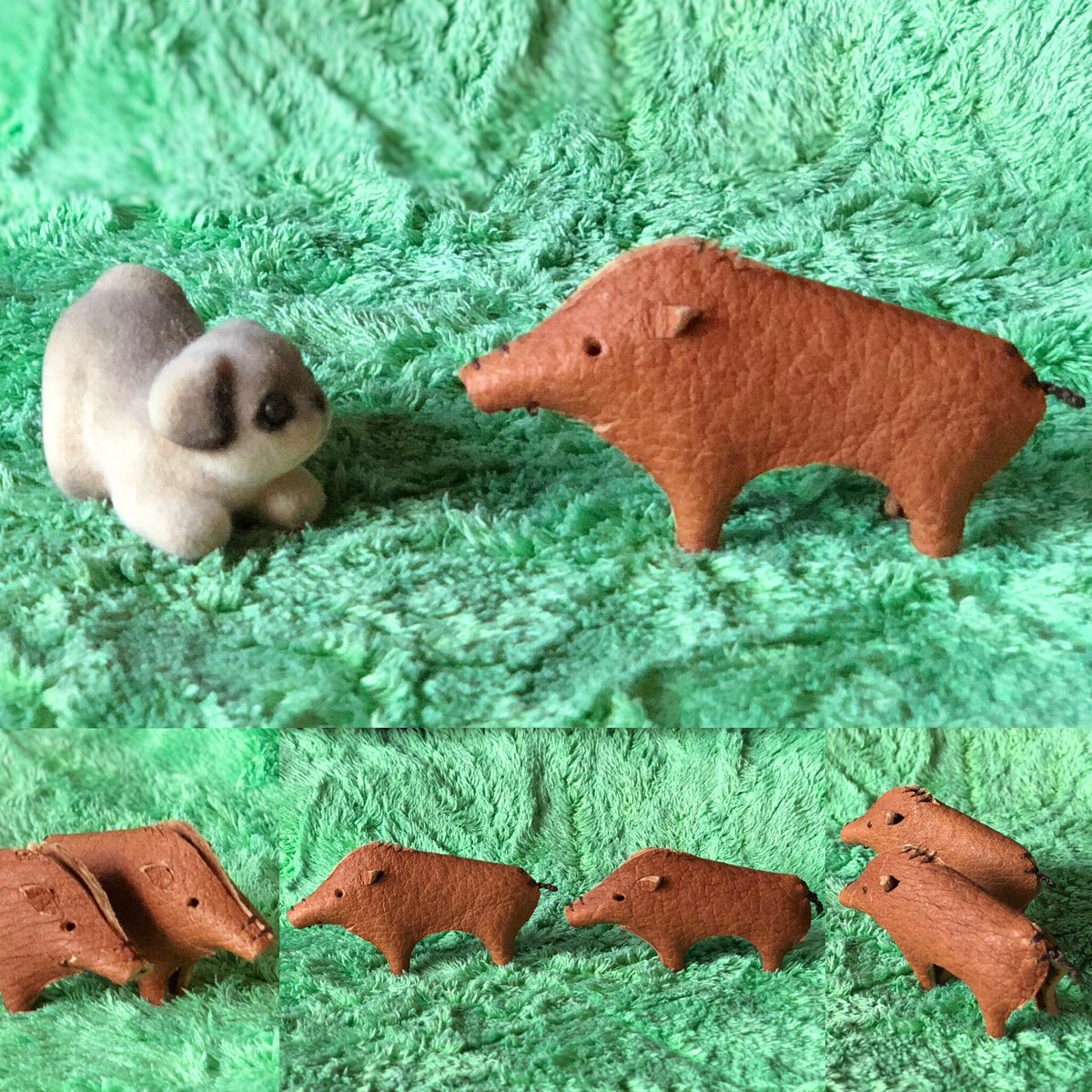 tabitasu2016's tweet photo. 〜イノシシ〜
来年の干支は猪。
しまなみ海道で捕獲した猪の革を使った、小さなイノシシの置物。(体長約5cm)
大三島のJishac(ジシャク)さんが製作販売。
よ〜く見ると、雄にはちゃんと牙も。
お気に入りの一品です。
#しまなみ海道 #大三島 #jishac #イノシシ #革 #革小物 https://t.co/pdhfHg2Qbz https://t.co/2E0MQtdHf0