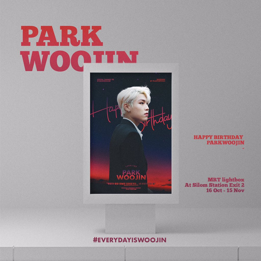 boat_ang's tweet photo. ✨Park Woojin's Birthday Project ✨

📍 MRT สถานีสีลม ทางออก 2 (ไม่ต้องติ๊ดบัตรออก)
📅 วันนี้ - 15 พ.ย. 61

From 우진의 하늘 

Special Thanks @epiquewoojin 

ไปถ่ายรูปกับพี่อูเยอะๆน๊าาา 
อย่าลืมติดแท๊ก #EVERYDAYISWOOJIN มาอวดกันด้วยยย 😊💖
#ParkWoojin #박우진 #พัคอูจิน https://t.co/CLEjHQjpTM