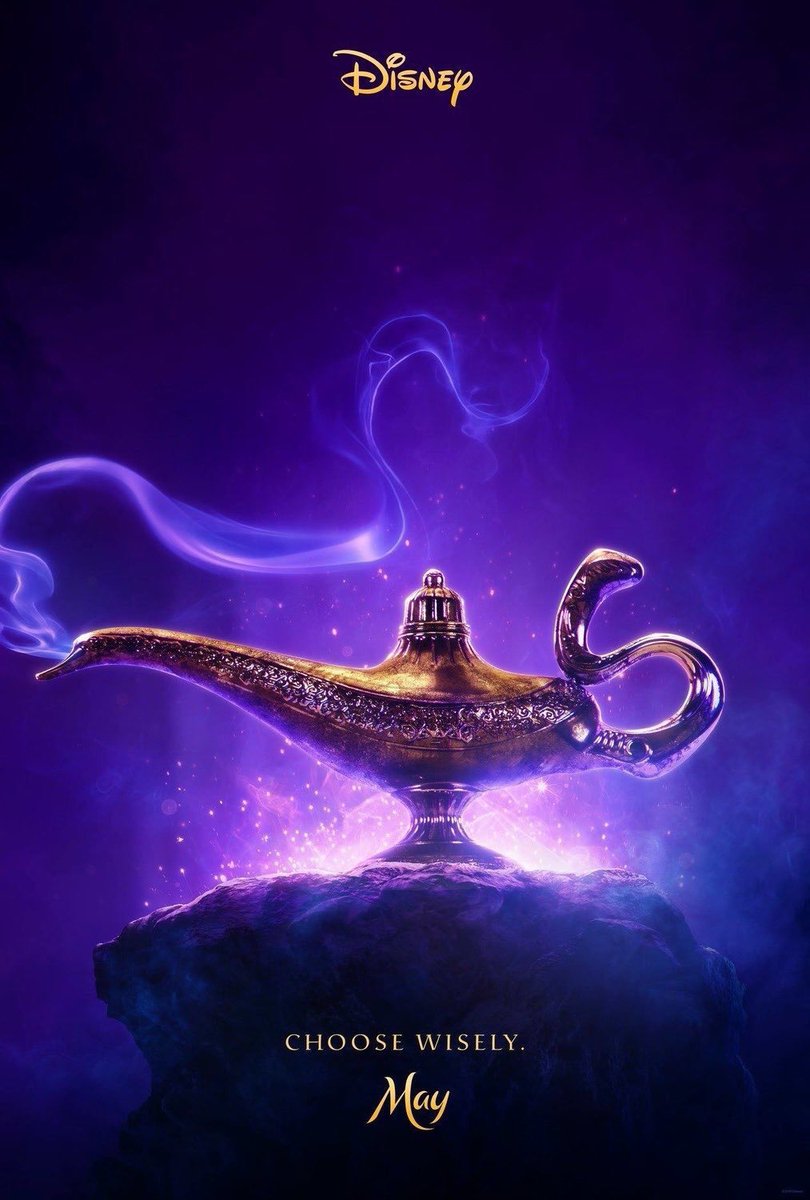 DMoooV's tweet photo. ディズニー【アラジン】の実写版ポスターが公開！ランプの魔人ジーニーの声優はウィル・スミスが担当！絶妙なチョイス。 https://t.co/a74kgX370l