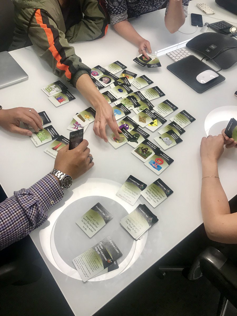 agileplay's tweet image. Play testing @DanaPylayeva &quot;Fear in the Workplace&quot; new #agilegame with @NYCScrumDay org team helped uncover one last typo :) Thanks for the feedback, team! @akgw @EFranchomme @seaofpixels @MazurenkoKsenia