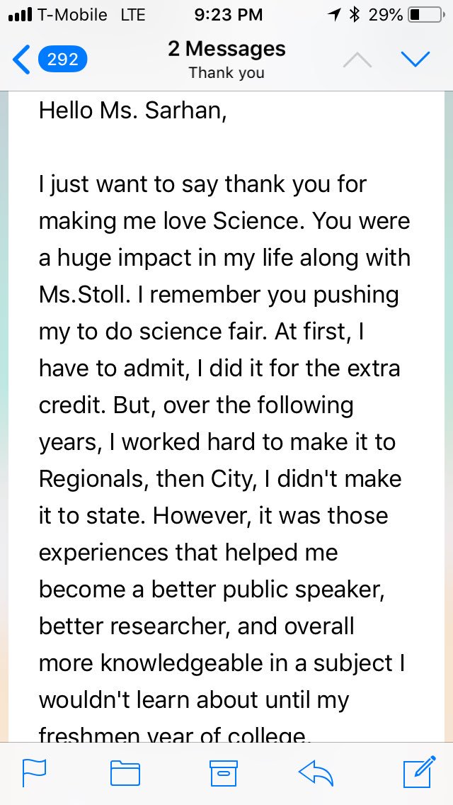 eksarhan's tweet photo. This is the kind of impact I want to have on all my students @Amundsen_HS ❤️This letter just made my day #Cpstem https://t.co/lclRqoRnGB