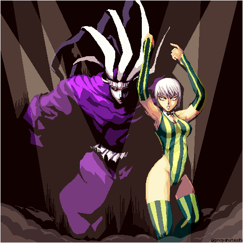 からくりサーカス」しろがね＆あるるかん #pixelart #ドット絵
