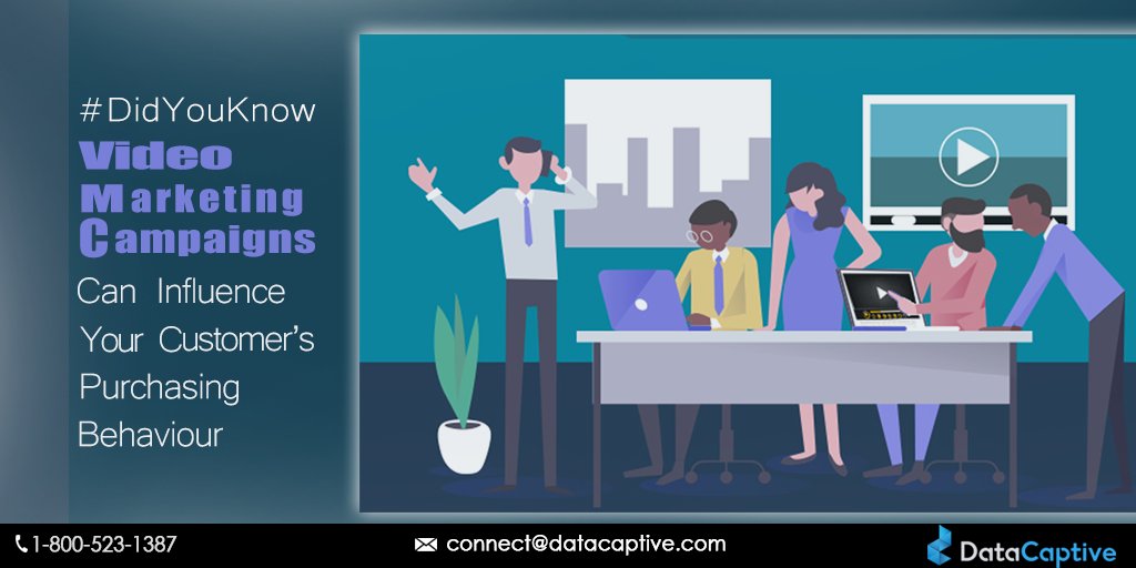 datacaptive's tweet photo. Video grabs the attention of your auditory and visual senses and can influence your customers far more than just words. Know More: https://t.co/pSPEX7DZmx
#VideoMarketing #B2B #PurchasingBehavior #Campaign #trust #socialmedia #digitalmarketing #DataCaptive #blogging https://t.co/q7gaiYEdoR