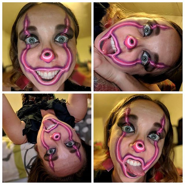 DizzyDoodleFP's tweet photo. Clownin' Around #halloween #privateappointment #spoopy #halloweenmakeup #halloweenfacepaint #halloweencostume #booknow #staycreepy #neon #neonlight #neonlights #pennywise #it #itclown #clown #clowningaround https://t.co/cZDfwjQwyK https://t.co/3dAI39oxb5
