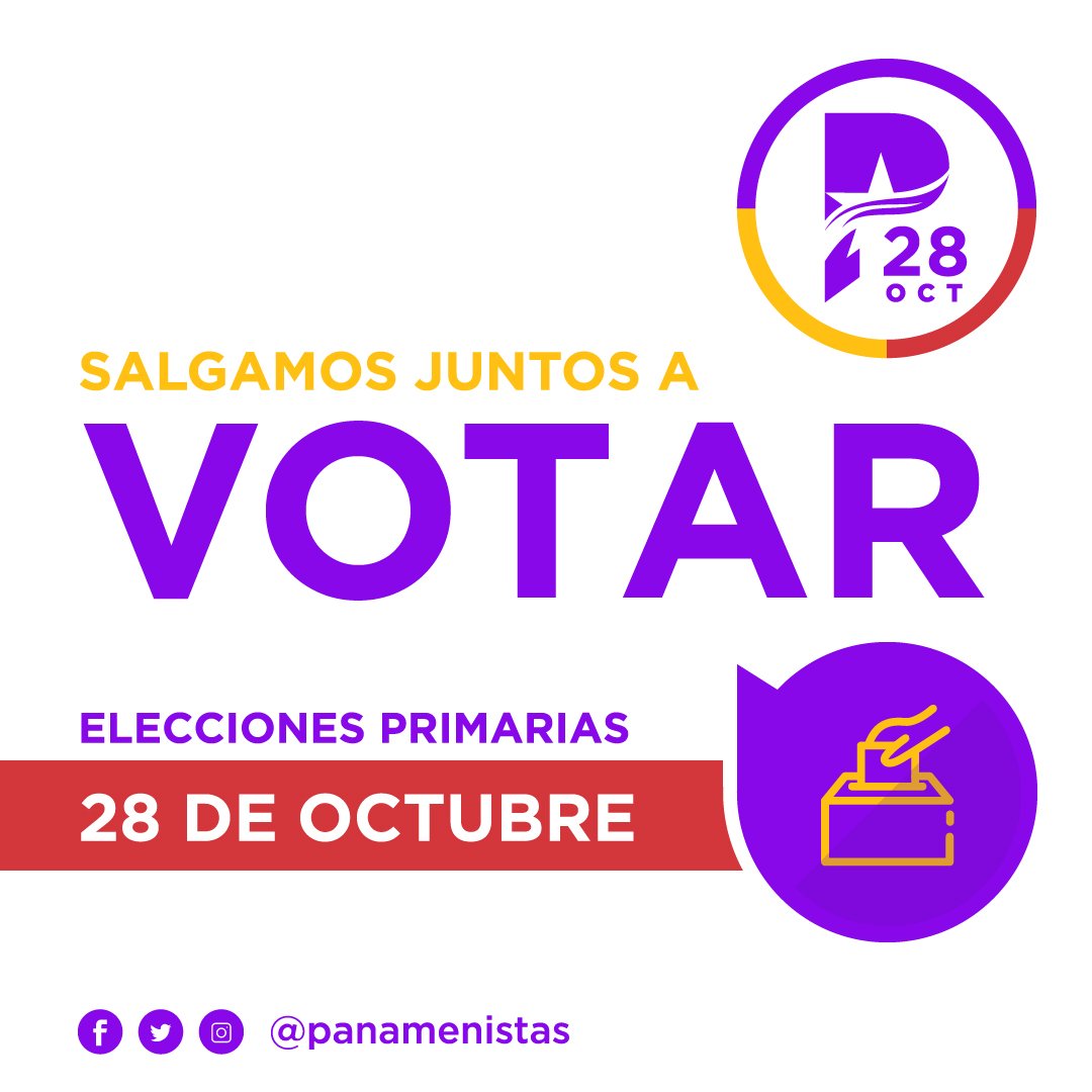 panamenistas's tweet photo. En un país de democracia, los líderes transforman el mundo. Este 28 de octubre salgamos a votar para elegir a los nuestros. #SalgamosAVotar #PrimariasPanameñistas https://t.co/32hp9Nneis https://t.co/iFArloywK1