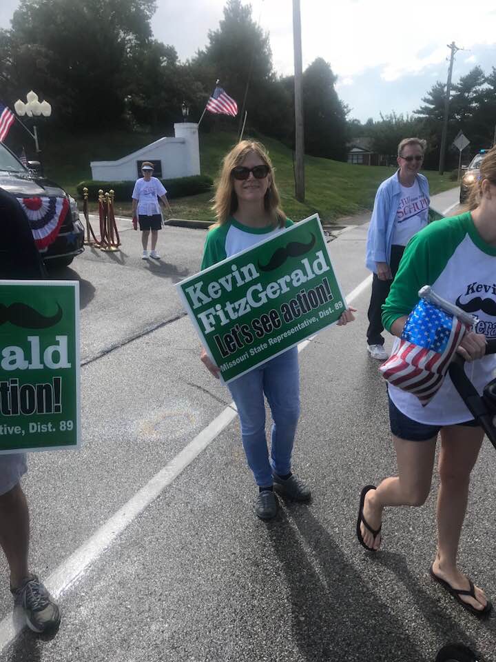 KevinForMO89's tweet photo. Great turnout to support Kevin FitzGerald, Democrat running for State House District 89 at the 2018 Our Town, Our Country Parade!  Thanks to our terrific volunteers! #LetsSeeAction https://t.co/eSyBarVv2a