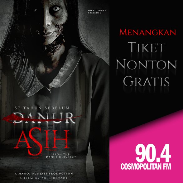 CosmopolitanFM's tweet photo. Menangkan tiket nonton film ASIH Gratis di XXI Setiabudi, Minggu 14 Oktober 2018 jam 15.00 WIB. Reply tweet dengan mention teman-teman yang akan diajak. #904Quiz https://t.co/vVXeUpSOU4