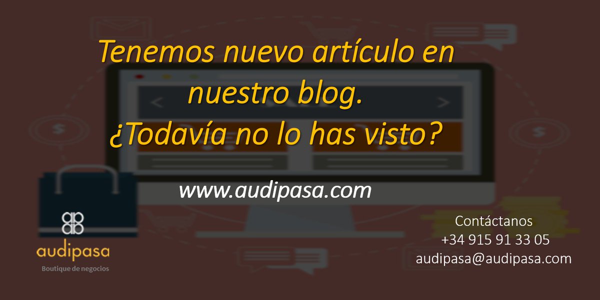 ¡Tenemos nuevo artículo en nuestro blog! 👍
Échale un vistazo en audipasa.com 🖱️
.
.
.
.
#asesoramiento #emprendedores #blogger #communitymanager #marcapersonal #branding #rgpd #seo #bloggers #blogging #pymes #comunicacion #marketing #blog #startup #socialmedia #media