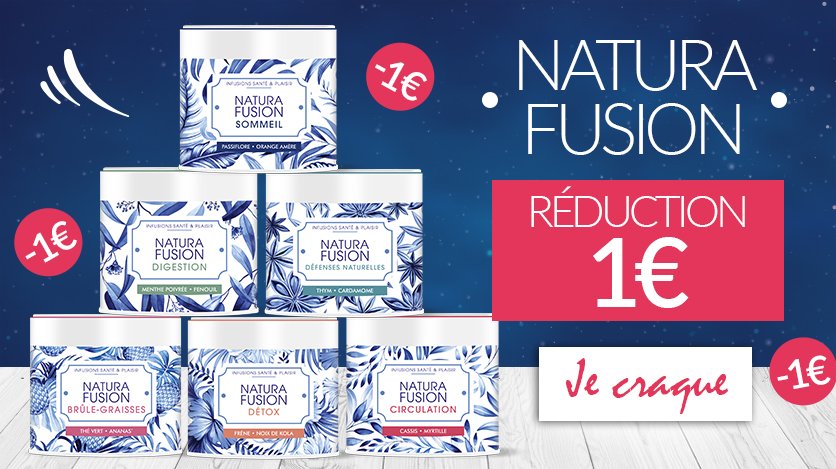 [PROMOTIONS] 1€ de réduction sur les tisanes NATURA FUSION
 Laissez vous tenter par les tisanes NATURA FUSION : sommeil, digestion, défenses naturelles, brûle-graisses, détox, circulation ... 
Vous avez le choix >> ow.ly/jZTs30lZFbq