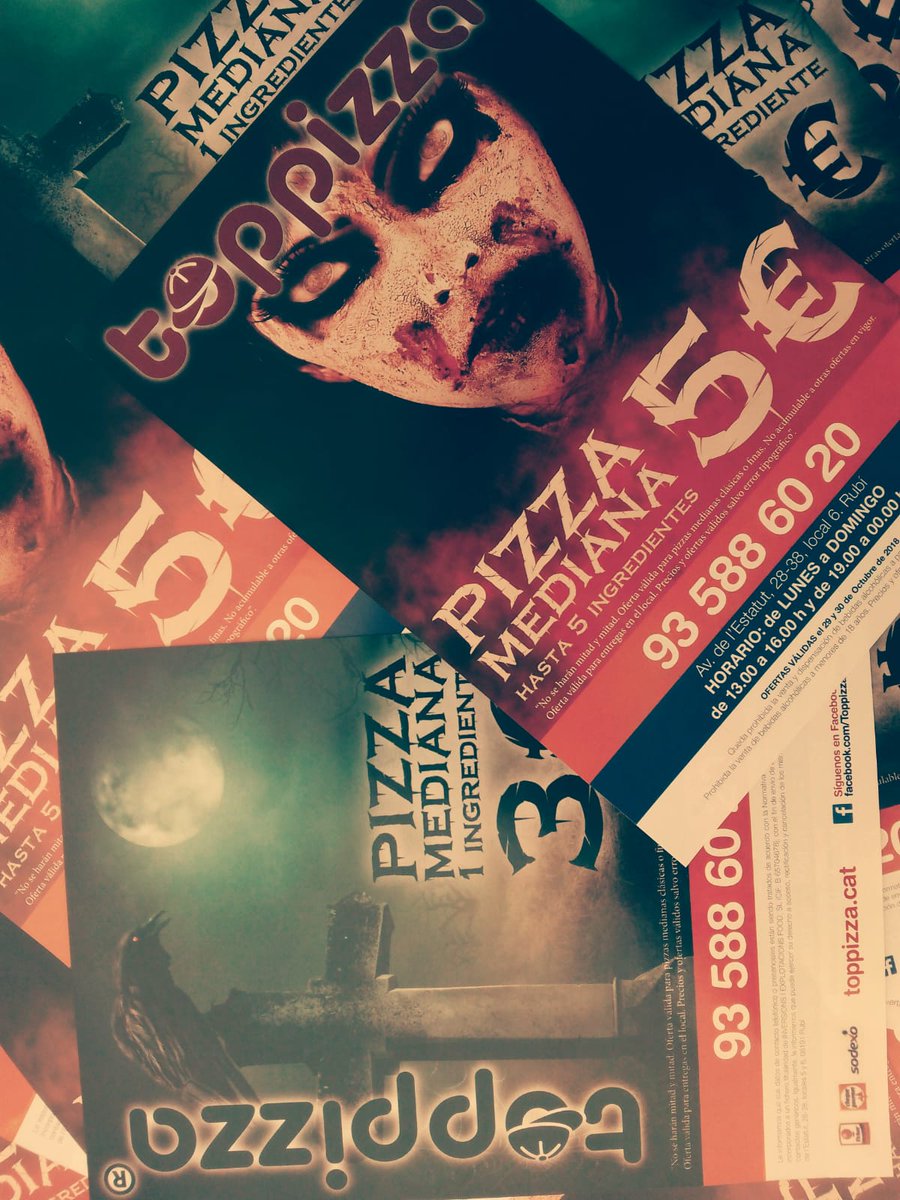 esdedia_'s tweet photo. ✅   #FLIERS

A Toppizza​ ja tenen els 40.000 fliers de #Halloween amb unes ofertes tant terrorífiques 👿👹👺👻👽💀  que t'obriran la gana! 🍕🍻  No te'n quedis sense 😉😉

#Toppizza #Pizzas #Rubí #Flyer #Publicitat #DissenyGràfic #ImpressióDigital #ImpressióOFFSET #Igualada https://t.co/jDRIUa96Wq