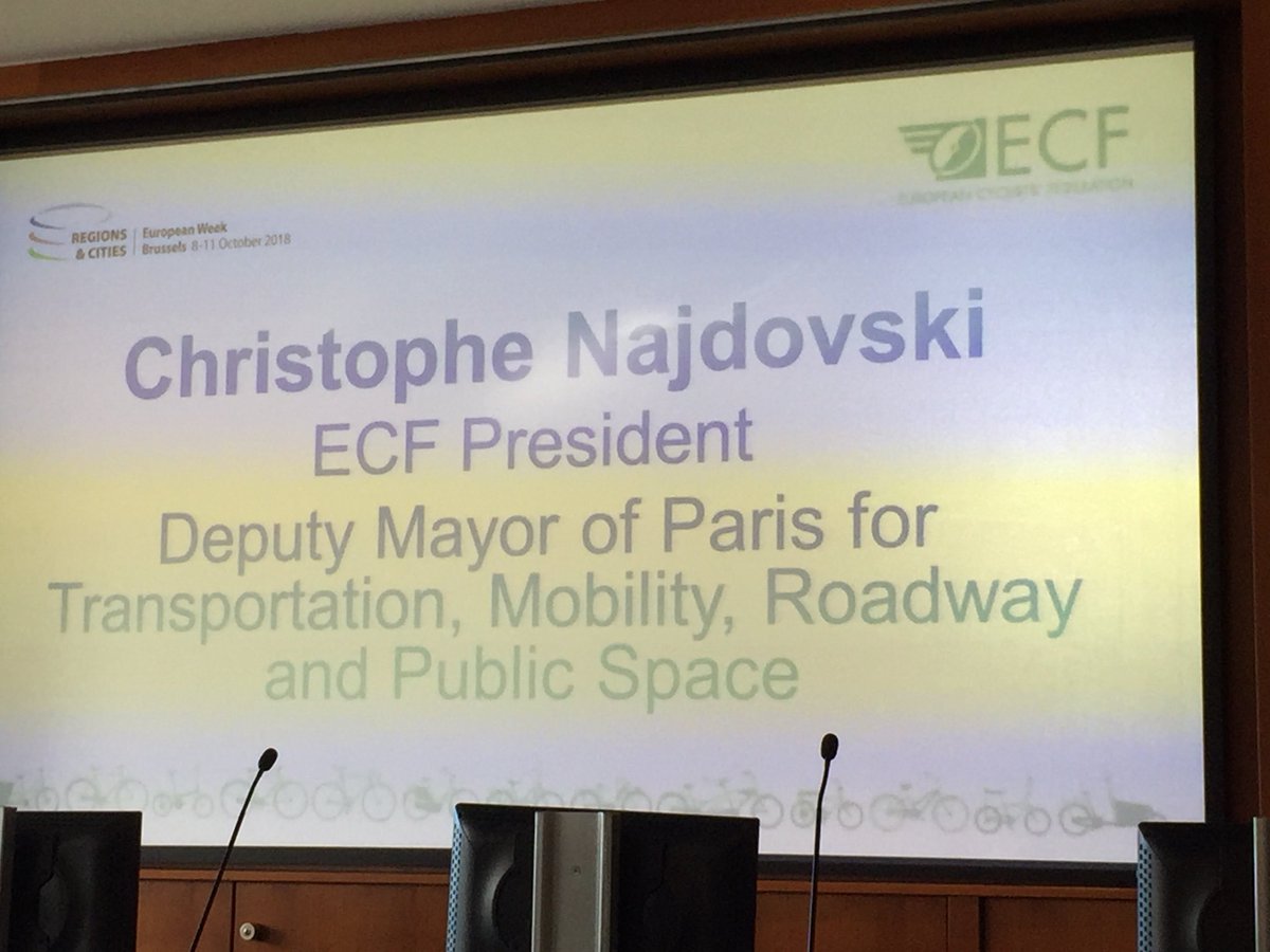 #FutureCycling “We want a #sustainableEurope where #walking and #cycling are 
main forms of transport.” Says Christophe Najdovski, president @EuCyclistsFed seen here with @MepMCramer