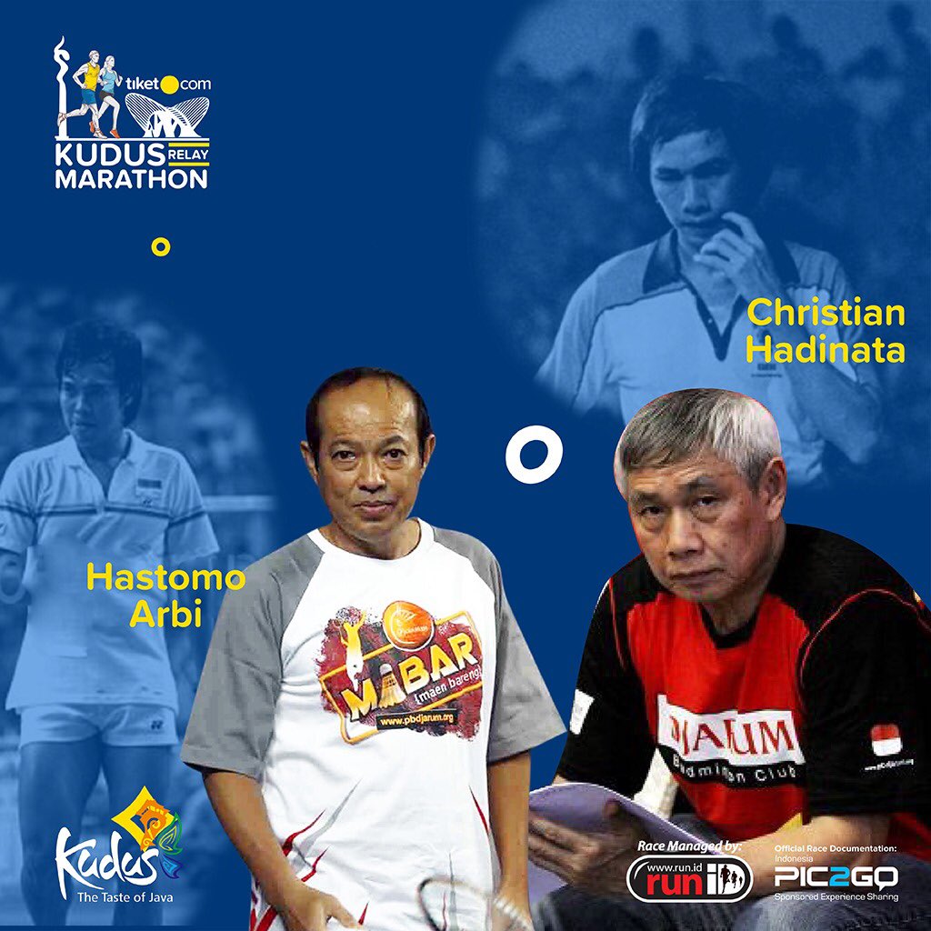 tkrm2018's tweet image. LARI BERSAMA SUPERSTAR BULUTANGKIS

Yuk... kita berlari bersama bintang bulutangkis Indonesia Hastomo Arbi, Sigit Budiarto, dan Ivana Lie di #TKRM1018. Yang mau selfie bareng mereka juga boleh lho!

#tiketcomkudusrelaymarathon
#tkrm2018
#tiketkemanapun 
#kudus
#relaymarathon