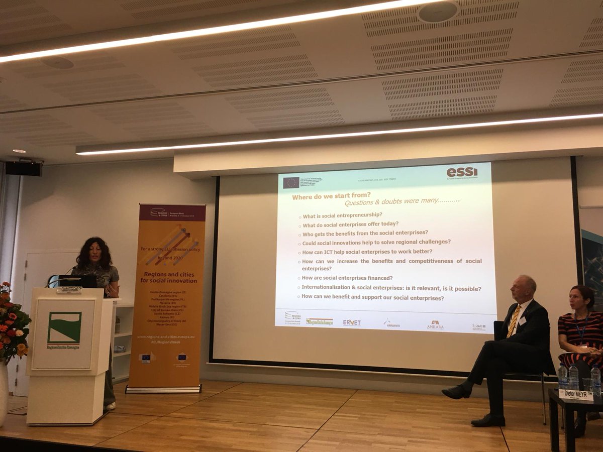 RaiSE_Interreg's tweet photo. Round table about ecosystem for #socinn in #Cohesion4SocEnt #EURegionsWeek, participation of Claudia Ferrigno from @ErvetER & Giorgio Rosso from @la_citta_verde https://t.co/z6AxREIlzq