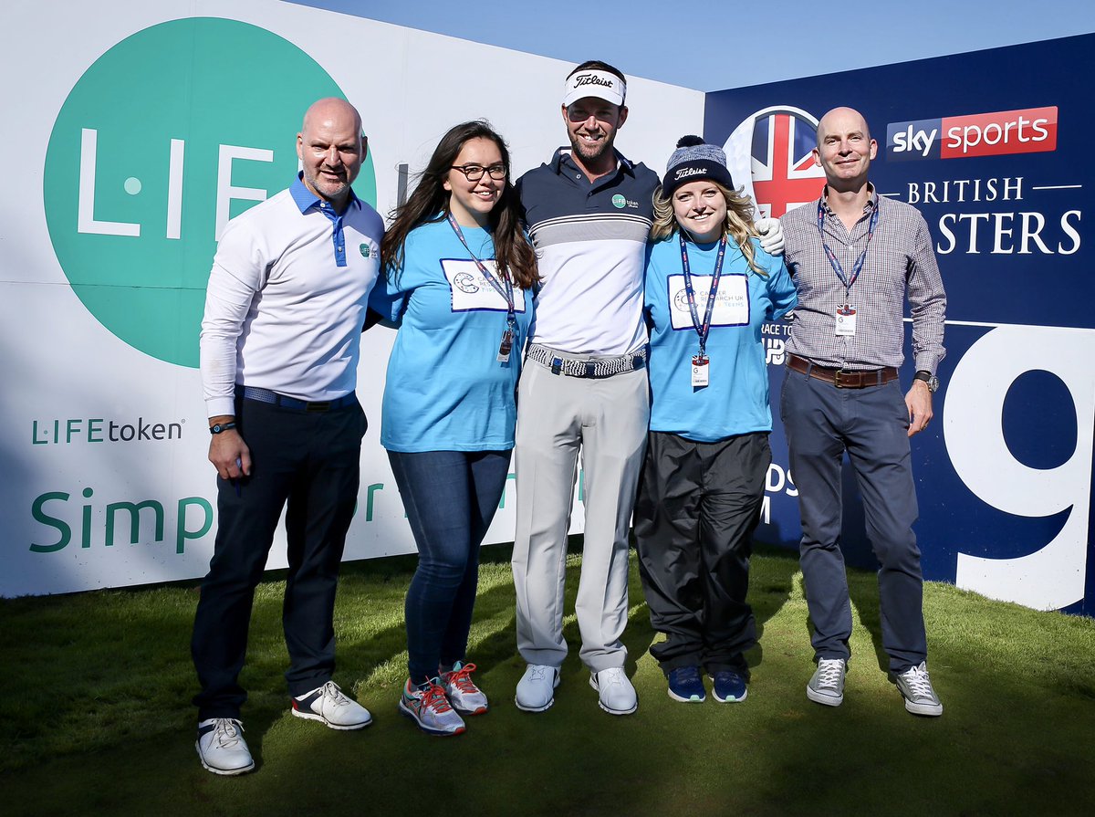FlashyFi's tweet photo. Check out @scottjamieson54 &amp; his Pro-Am team at @british_masters yesterday including our very own CMO @davidpj on our sponsored hole in aid of @CR_UK 🏌🏻‍♂️🌍 #golf #charity #events https://t.co/keWg7DYx2v