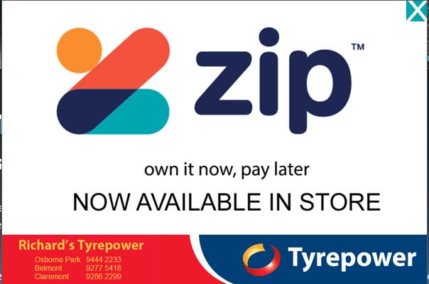 TyresPerth's tweet photo. Richard's Tyrepower Stores #Osborne Park #Belmont #Claremont now have Zippay available. Come in and see us for some great October Specials with zippay option. https://t.co/u5zfubSqWt https://t.co/bzJgOEfm2p