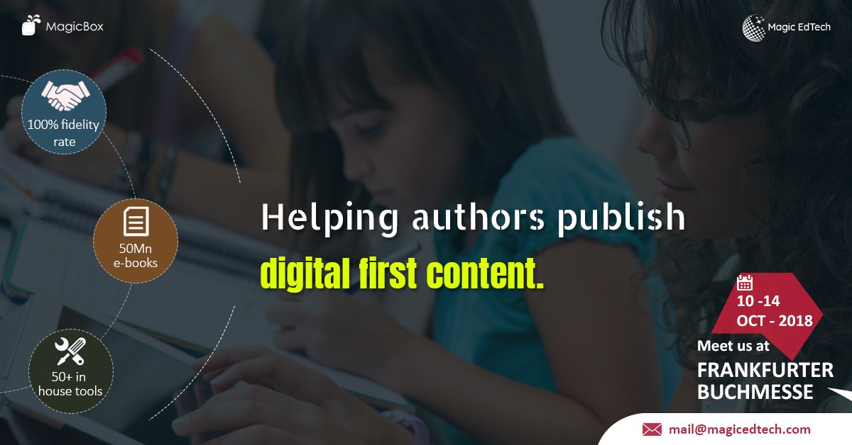 magicedtech's tweet image. #fbm18 We are at @Book_Fair contact us @HemantEdTech or at mail@magicedtech.com magicedtech.com/events/frankfu… #frankfurtbookfair2018 #magicedtech #edtech @GetMagicBox
