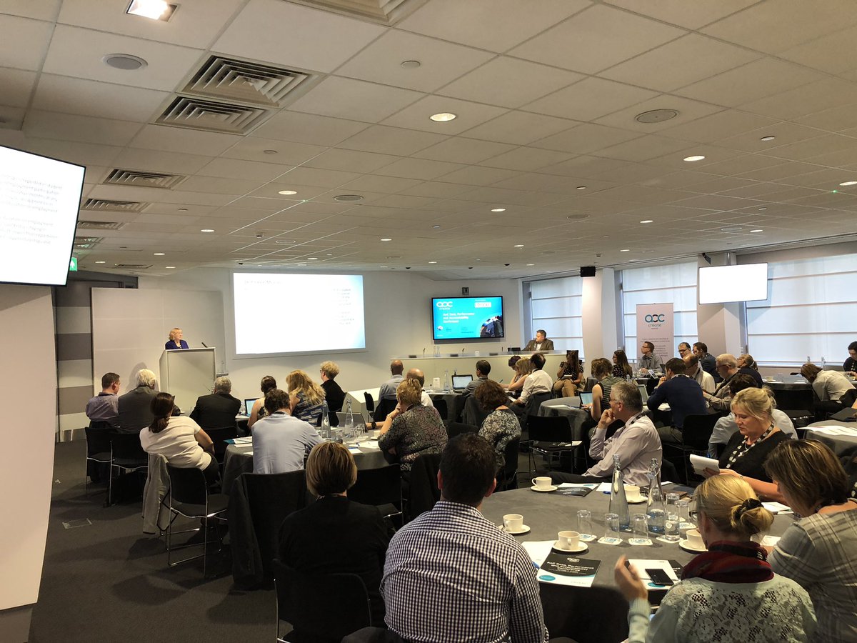 AoC_Create's tweet image. Linda Rose, @educationgovuk discussing the potential changes to destination measures and the release of experimental stats next week #AoCdata