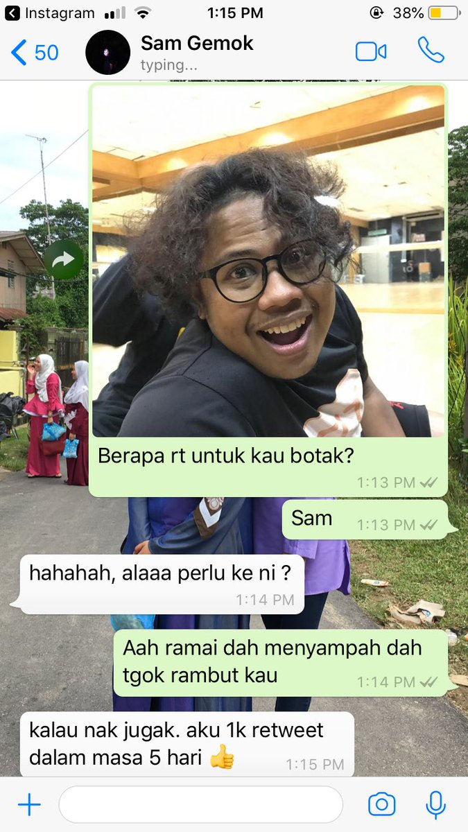 mohd_azurin's tweet photo. Geng,nak mintak tolong geng.aku perlukan 1k retweet untuk hapuskan makhluk hodoh dalam fakulti aku😭ramai dah suruh dia potong td degil.ini je cara dia nak botak https://t.co/fU2ymIzHPj
