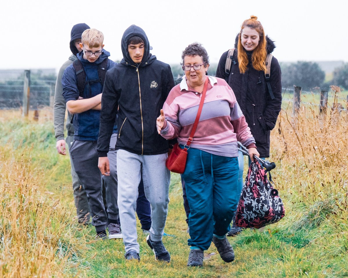 TE_aberdeen's tweet photo. Big thanks to Alison Chandler (@therealBaggit) for kicking off the #TransitionArt collaboration this past Monday by leading our Alternative Academy 15 participants through Johnshaven whilst also sharing her #WayThrough journey. Excited to see the #art created by this adventure! https://t.co/1hep3yV3EF