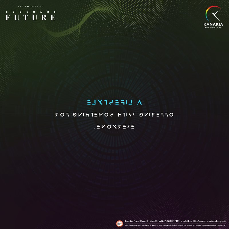 kanakia_spaces's tweet image. Here’s a clue for the #LanguageOfTheFuture, this city offers you a lifestyle suitable for everyone.
#KanakiaGroup #KanakiaSpaces #CodenameFuture #LanguageOfTheFutureContest 
-
MahaRERA No: P51800017413