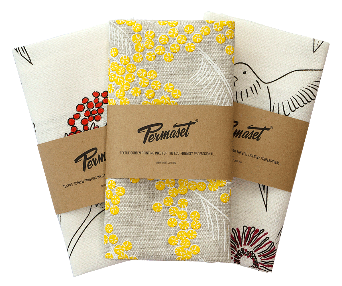 Permaset Aqua On Twitter Set Of 3 Australian Native 100 Linen Tea Towels Hand Printed With Permatone Eco Friendly Water Based Inks Organic Ink Endorsed By The Soil Association Uk Permasetaqua Screenprinting Handprinted Organicproducts