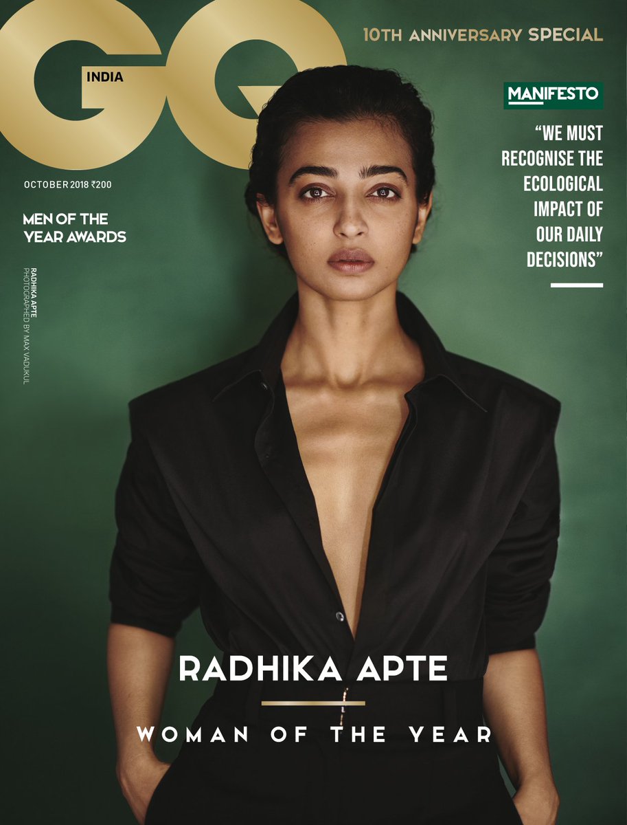 GQ India's 10th Anniversary Cover features Woman of the Year Radhika Apte, who has fearlessly changed the rules and redefined the role of a leading lady. For this special shoot we commissioned one of the world's most iconic photographers, Max Vadukul.
Issue out on stands now!
