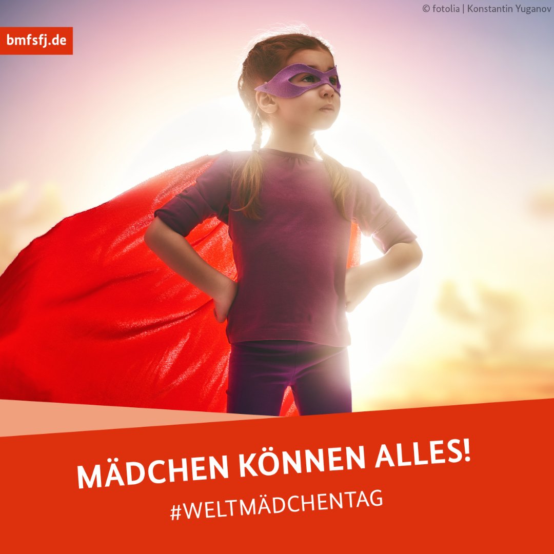 BMBFSFJ's tweet photo. Mädchen können alles! Aber sie haben auch heute noch nicht die gleichen Chancen, wirklich alles zu machen. Darauf macht heute der #Weltmädchentag aufmerksam. Es gibt noch viel zu tun bis echte Gleichstellung erreicht ist. https://t.co/pmOArP1ve6 https://t.co/WhzkXjlZj3