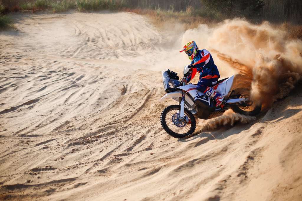 Ross took his 2019 <a href="/dakar/">DAKAR RALLY</a> bike out for the first time today, ahead of this weekend’s Kalahari rally. 

Here’s some images of him putting the KTM 450 Rally Factory Replica through its paces ✊🏻.

 #ReadyToRace #KTM450Rally #rossbranch #kalahariferrari - 📷: @ZCMCSocial