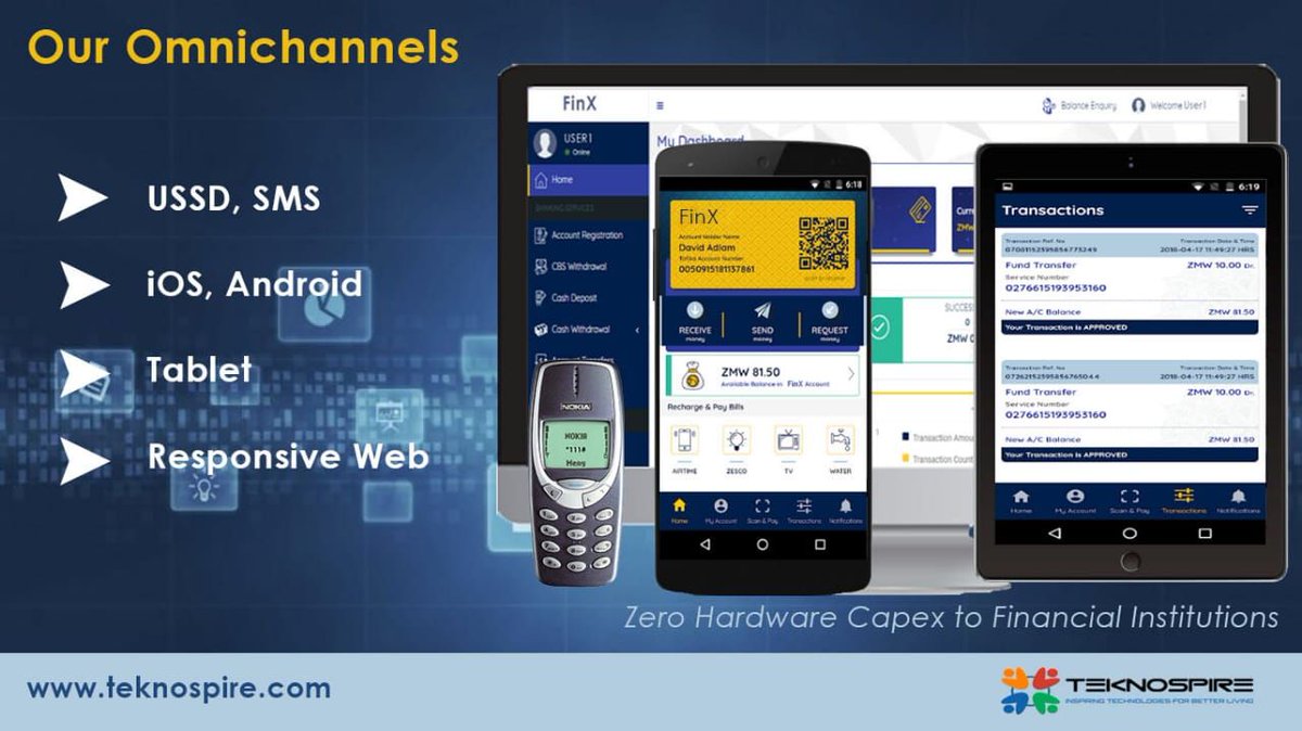 AlchemyLeads's tweet image. RT @teknospireTech: Optimizing #UserExperience is what we strive for through our #OmniChannels. Being its early application leaders #FinX has been integrated with #USSD, #SMS, #IOS, #Android, #Tablet, #ResponsiveWeb. Peruse our #OmniChannelStrategies fur…