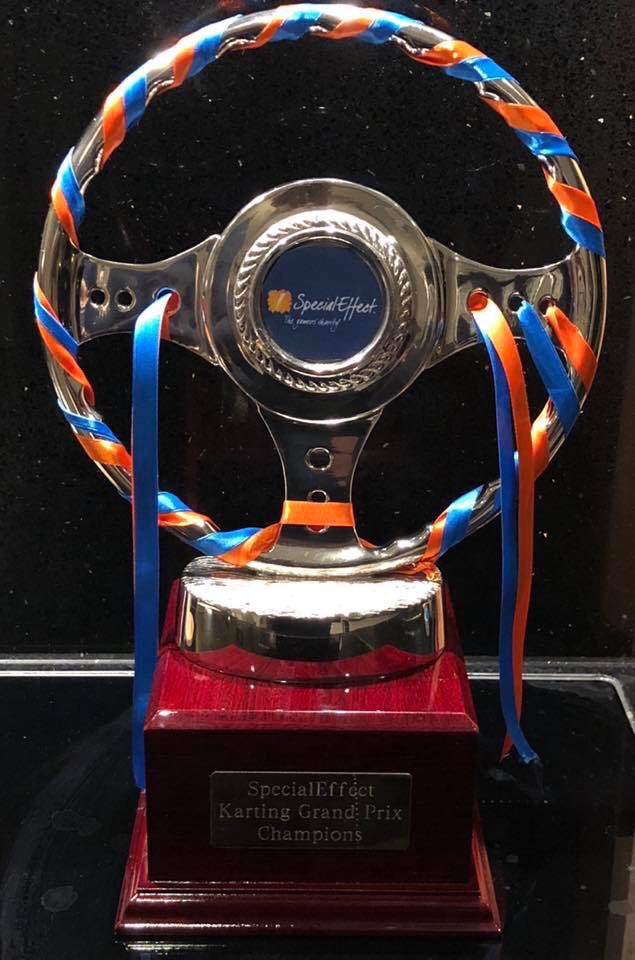 TwinTown20's tweet photo. Trophy looking awesome for the sold out @SpecialEffect go karting event tonight! Will it be one of our @TwinTown18 who takes it home! 🏆 https://t.co/69JK5s4EAs