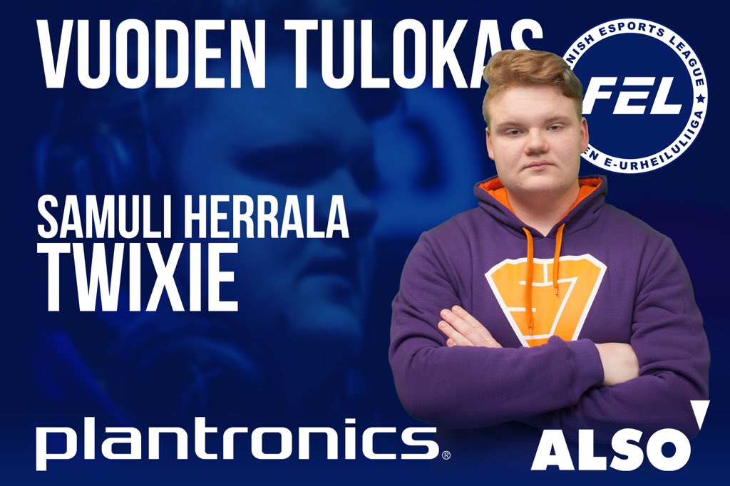 esportsfinland's tweet photo. CS-liigan vuoden tulokas on @SuperJymy-joukkueen Samuli ”Twixie” Herrala eli @twixiecs! Palkinnoksi @Plantronics luovutti Herralalle RIG 500 PRO Esports -pelikuulokkeet.

#plantronics #alsofinland @ALSOFinlandOy #csliiga #csgofi #esportsfi https://t.co/eNgpZROdRa