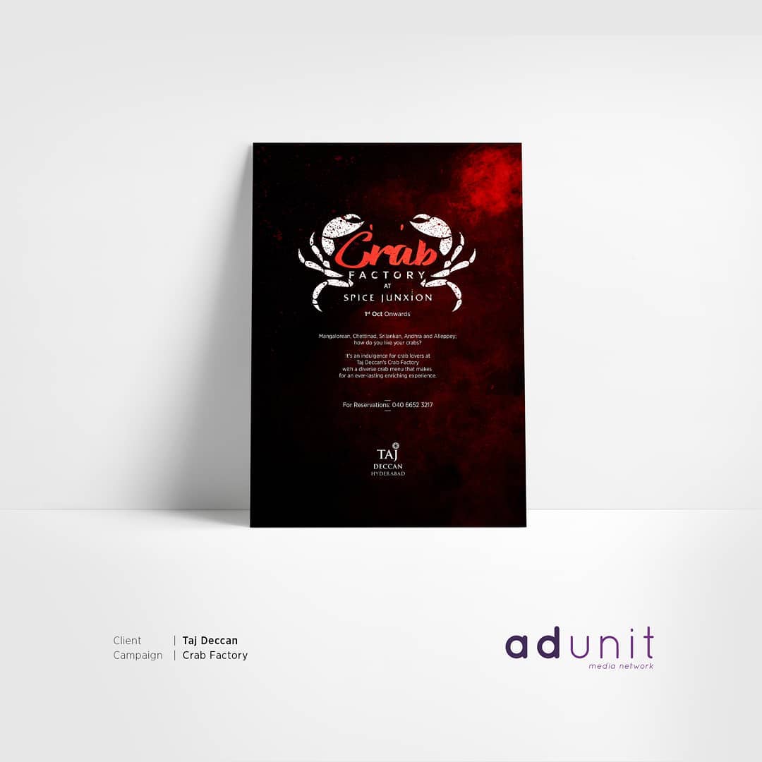 AdunitMedia's tweet image. #AdUnitBrandTalk

Client: @tajdeccan
Campaign: Crab Factory

#adunitmedia #creativeagency #crabfactoryattajdeccan #crabfactory #crabfactoryatspicejunxion #marketing #digitalmarketing #advertising #advertisement #TajkrishnaHyderabad #syn #hyderabadcreativeagency #creative