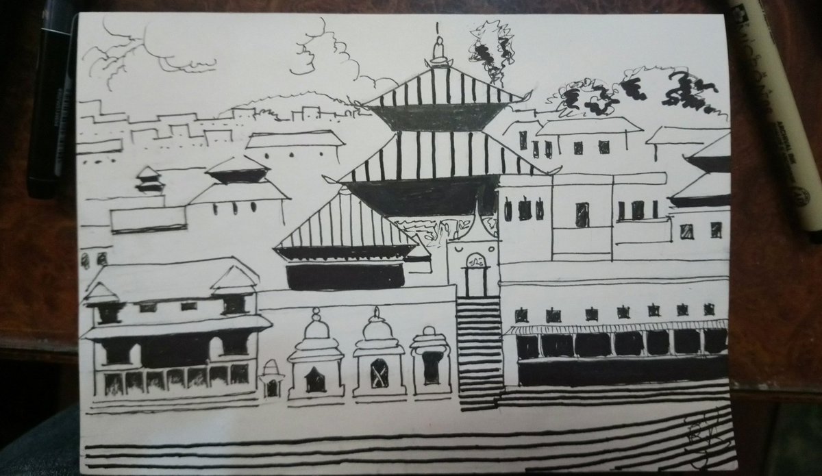 Pashupatinath Temple Vector Illustration