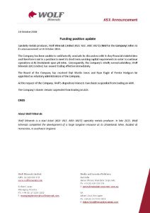 Funding Position Update $WLF - bit.ly/2yxf6nV