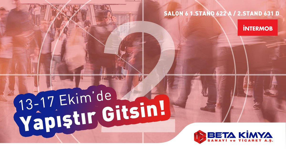 betakimya_as's tweet photo. Dünyayı yapıştıracak yeni ürünlerle 2 gün sonra INTERMOB Fuarı’ndayız. Tarihi bir yere #YapıştırGitsin
#DünyayıYapıştırıyoruz #MitreAPel #APel #SevgiyleBirleştiriyoruz #BetaKimya #WeBondTheWorld #WeStickTogether #Adhesive #Exhibition #Fuar #Expo #Intermob2018 https://t.co/mXdYz5IyVN