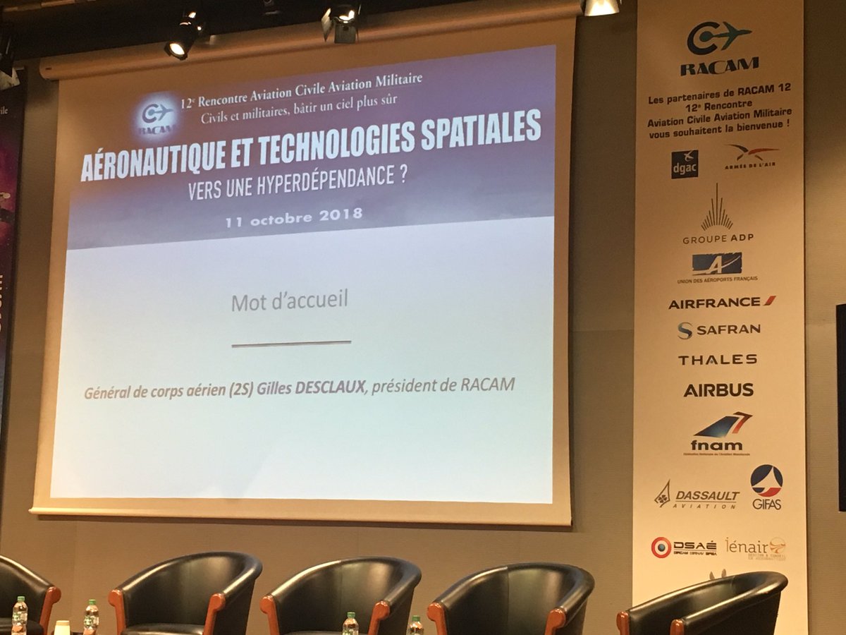 frfouchet's tweet photo. Aujourd’hui je représente @FNAMaviation (qui en est sponsor et membre du Comité de Pilotage) aux XII° Rencontres Aviation Civile Aviation Militaire #RACAM : « Aéronautique & Technologies Spatiales, vers une hyperdépendance ?» https://t.co/GFfXsvDWz1