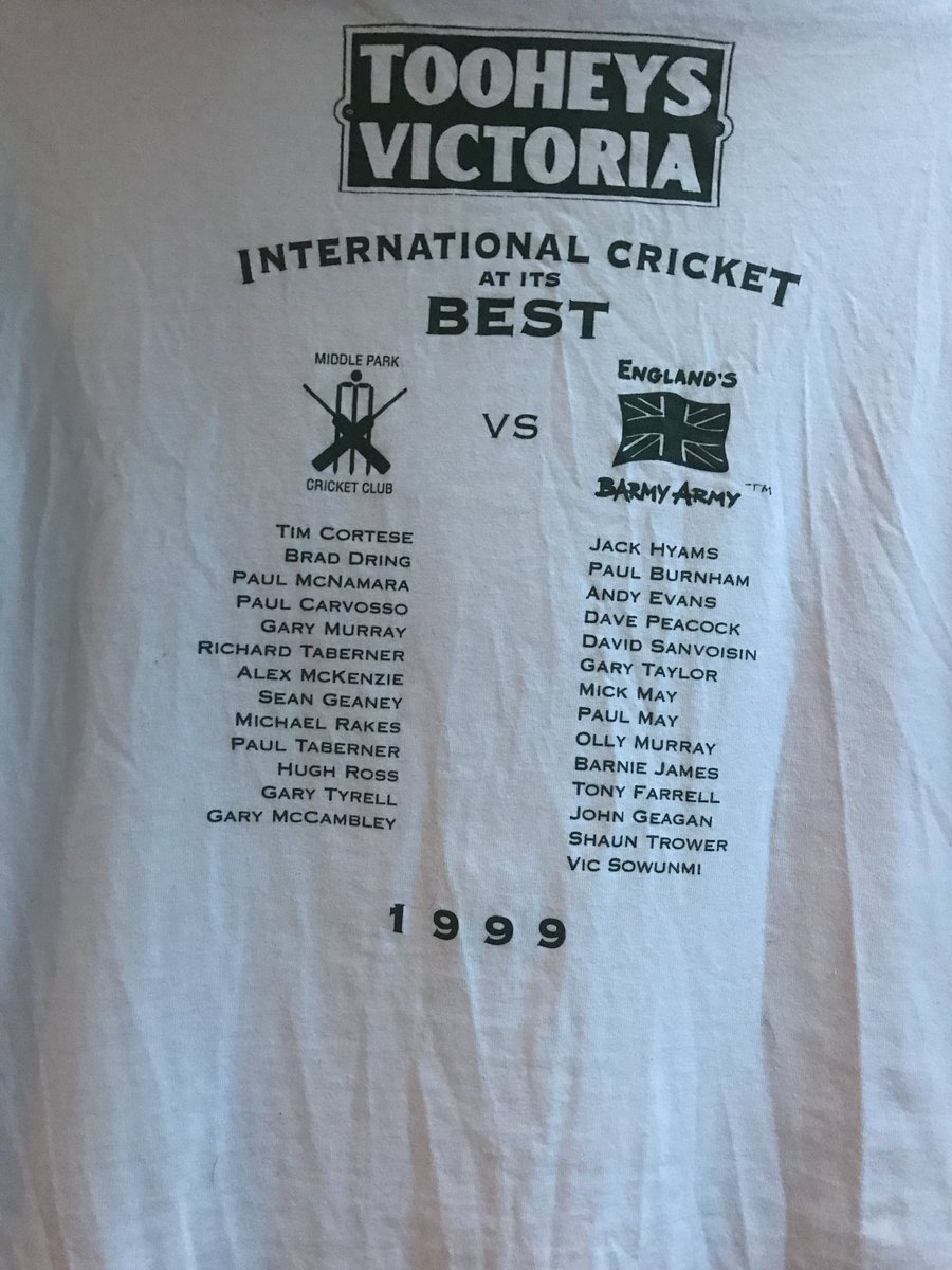 The first Barmy Army Match v Middle Park CC 1999. One player has scored a first class 50 v Australia. Guess who? <a href="/TheBarmyArmy/">England's Barmy Army 🏴󠁧󠁢󠁥󠁮󠁧󠁿🎺</a>
