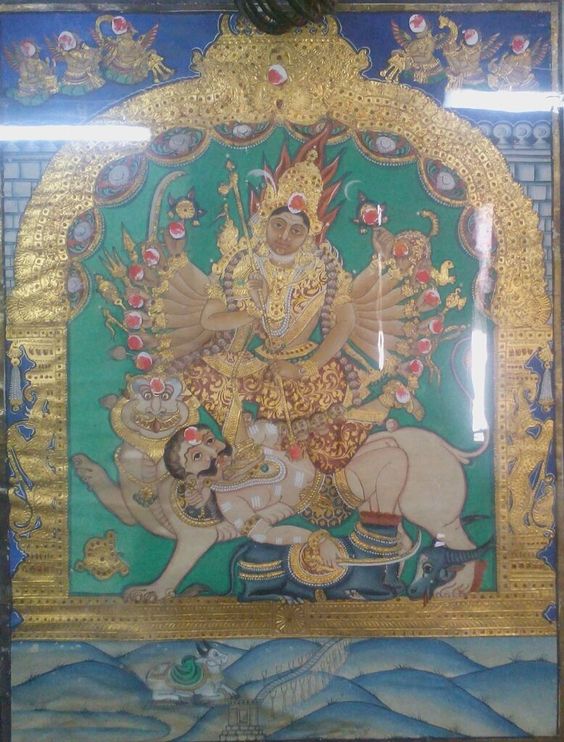  #Chamundeshwari  #Devi slaying the  #demon  #Mysore  #Painting #Durga  #Mahishasurmardini #Navratri #Indianpainting