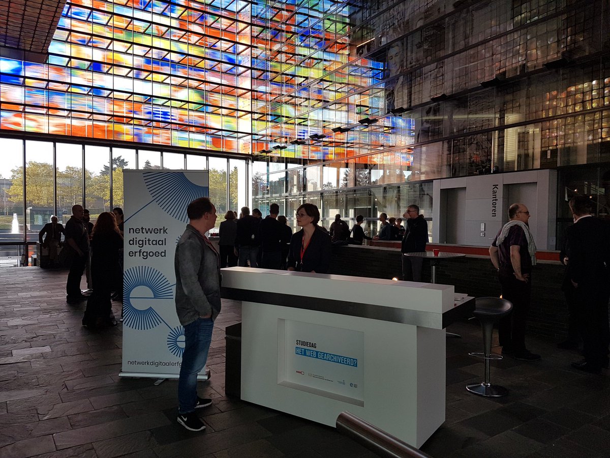 DigitaalErfgoed's tweet photo. De Studiedag 'Het Web Gearchiveerd?' gaat zo van start! Met sprekers als @ianmilligan1 en @henkvaness belooft het een interessante #webarchiveringNL dag te worden bij @BeeldenGeluid https://t.co/rVQ6ZmhOf1