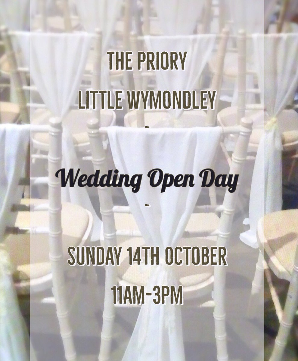 WeddingHouseCC's tweet photo. We will be at @The_Priory_ Little Wymondley, on Sunday for a Wedding Open Day. Come see the stunning Wedding Barn and say hello, we are very happy to discuss all your wedding styling needs!
#tudorbarn #barnwedding #weddingfair #rusticwedding #weddinginspiration #weddingideas https://t.co/KxL99XlZfn