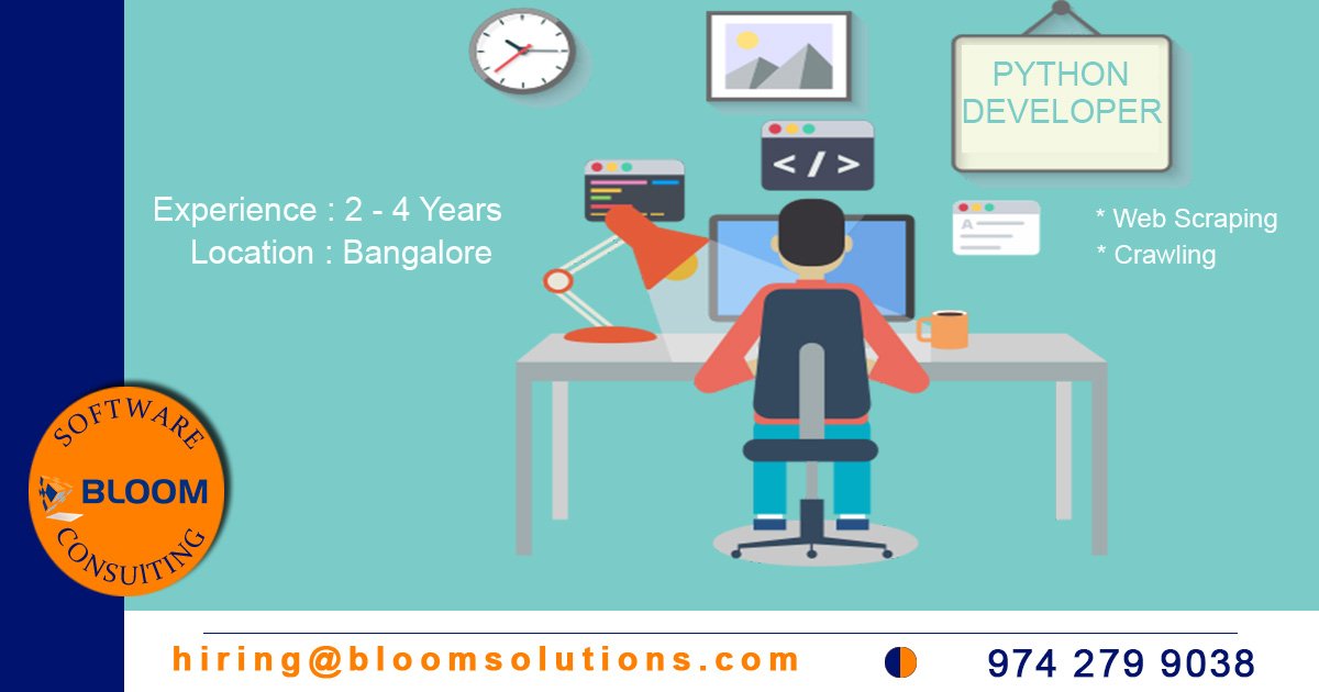 siliconsecures's tweet photo. HIRING: Python Developer
Exp: 2 - 4 Years
Loc: Bangalore
share your profile to hiring@bloomsolutions.com
https://t.co/YladZpfIRM https://t.co/rkTpFopLHg